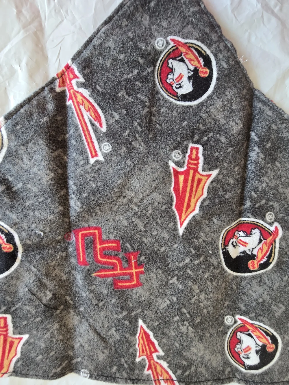 FSU Collegiate  Bandana with Red Accents New Available Sm Md Lg Xlg Handmade